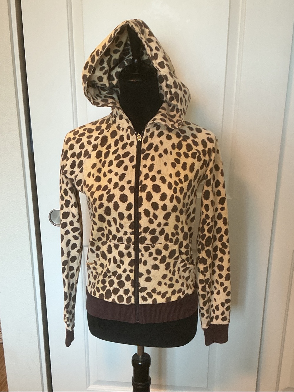 L.A.M.B. Rare Leopard Print by Gwen Stefani Mama Cheetah Hoodie Beige/Brown S